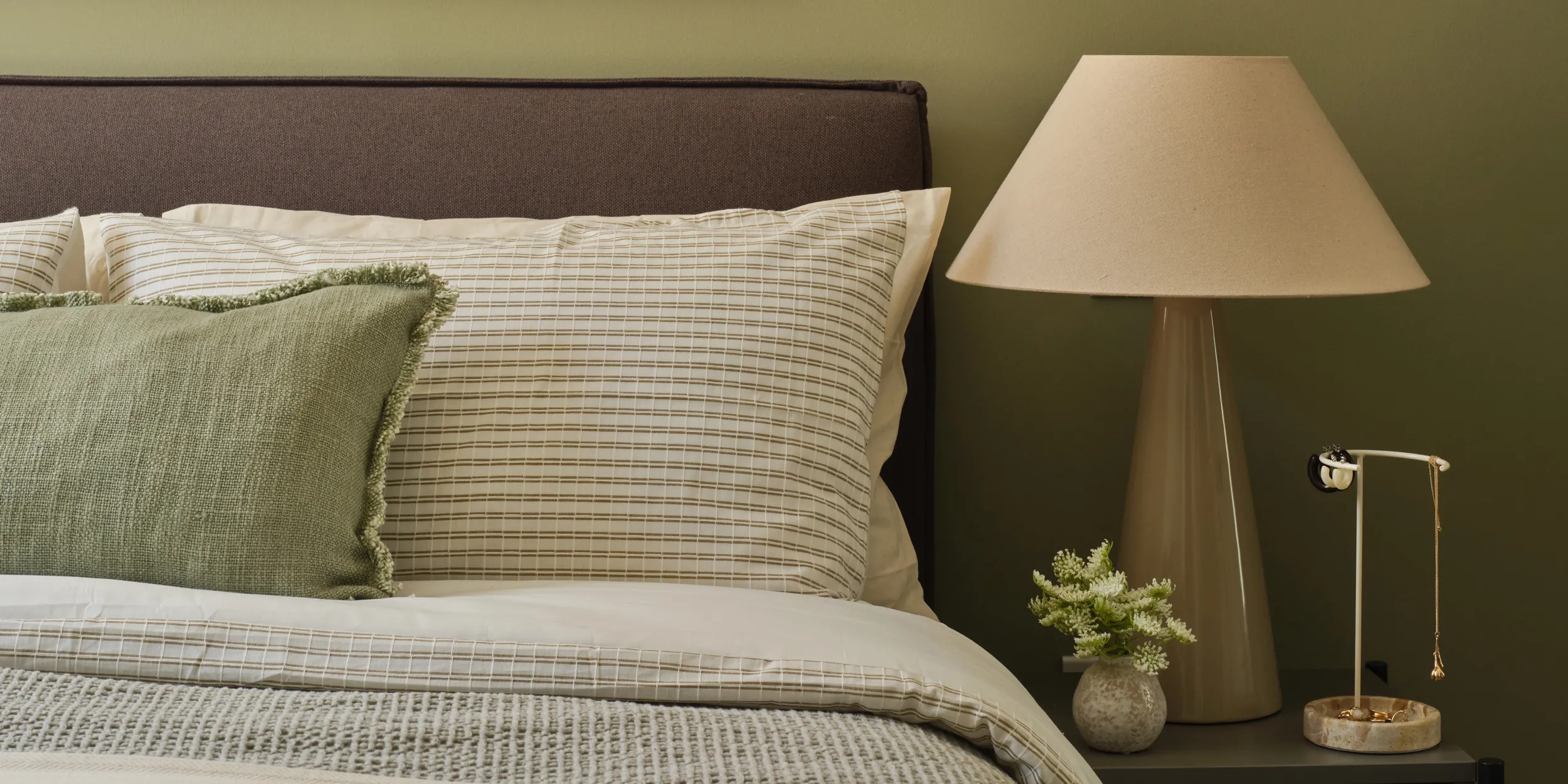 King-sized ottoman beds and headboard
