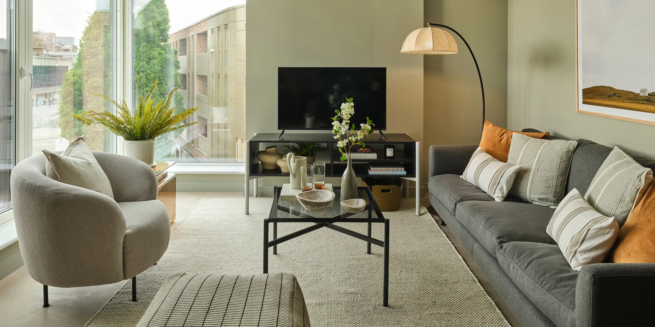 Living area with media unit with views to Bargate